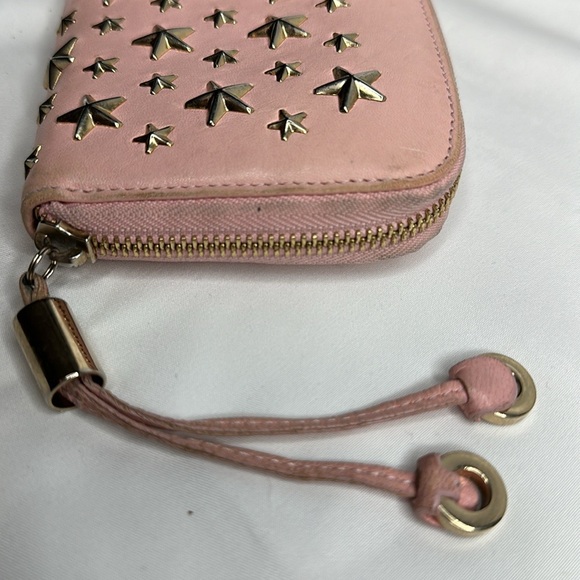 JIMMY CHOO FILIPA Star-embossed Leather Wallet Pink & Gold Leather Signat… - Picture 4 of 17